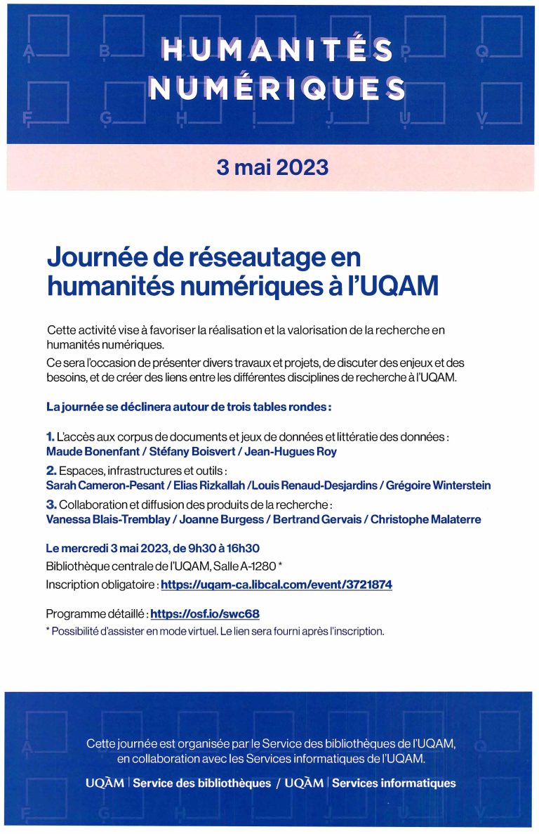 Journée de réseautage en humanités numériques